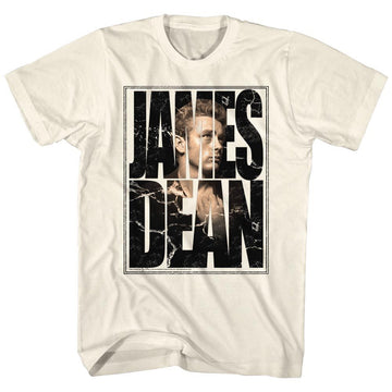 James Dean-James Cracked-Natural Adult S/S T-Shirt - Natural