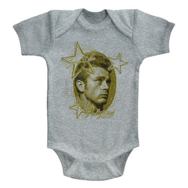 James Dean-Star Dean-Gray Heather Infant S/S Bodysuit-12M - Gray Heather