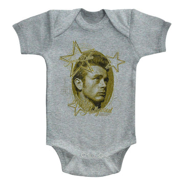 James Dean-Star Dean-Gray Heather Infant S/S Bodysuit-6M - Gray Heather