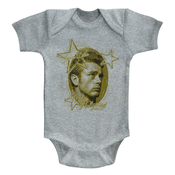 James Dean-Star Dean-Gray Heather Infant S/S Bodysuit-6M - Gray Heather