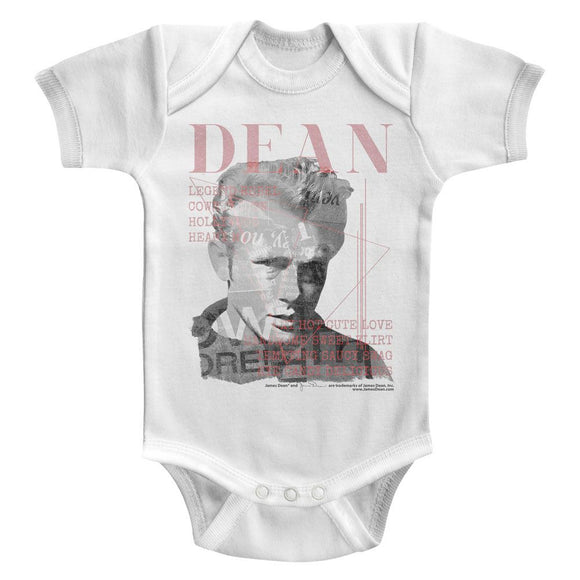 James Dean-Faded Dean-White Infant S/S Bodysuit-6M - White