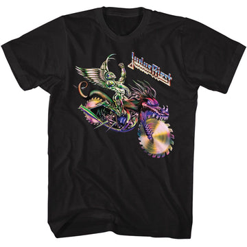 Judas Priest-Judas Priest Colorful Motorcycle-Black Adult S/S T-Shirt - Black