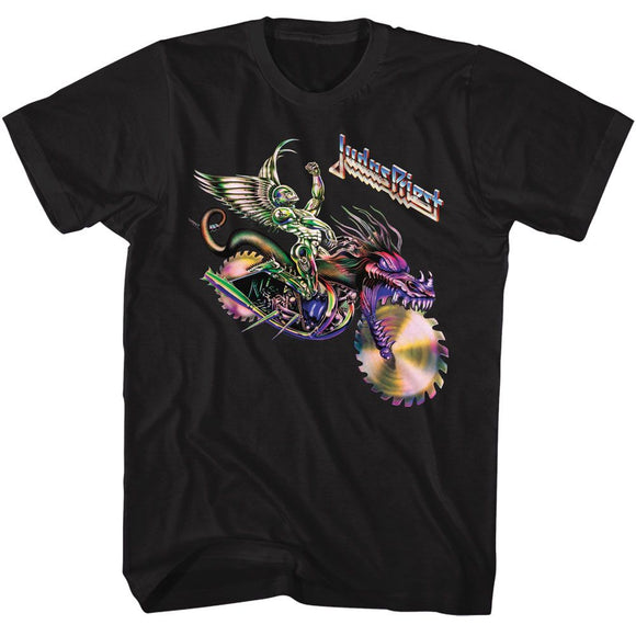 Judas Priest-Judas Priest Colorful Motorcycle-Black Adult S/S T-Shirt - Black
