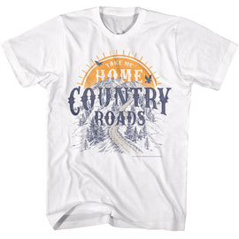 John Denver-John Denver Take Me Home Country Roads-White Adult S/S T-Shirt - White