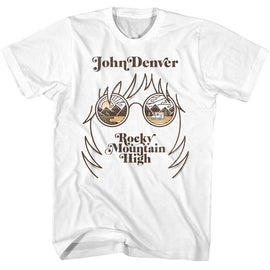 John Denver-John Denver Landscape Glasses-White Adult S/S T-Shirt - White
