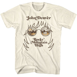 John Denver-John Denver Landscape Glasses-Natural Adult S/S T-Shirt - Natural