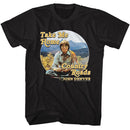 John Denver-John Denver Circle Mountain Range-Black Adult S/S T-Shirt - Black