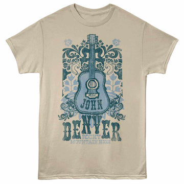 John Denver Blue Floral Sand Adult T-Shirt