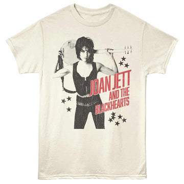 Joan Jett Guitar Pose Natural Adult T-Shirt