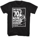 Jimi Hendrix-Atlanta 70-Black Adult S/S T-Shirt - Black