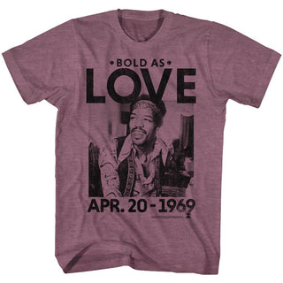 Jimi Hendrix Bold As Love Adult T-Shirts