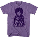 Jimi Hendrix-Purple Haze-Purple Heather Adult S/S T-Shirt - Purple Heather