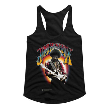 Jimi Hendrix-Jimi Hendrix-Black Ladies Slimfit Racerback-S - Black