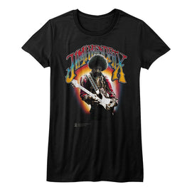 Jimi Hendrix-Jimi Hendrix-Black Ladies S/S T-Shirt - Black