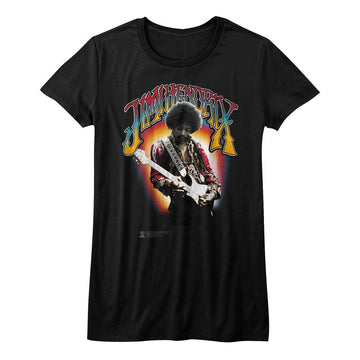 Jimi Hendrix-Jimi Hendrix-Black Ladies S/S T-Shirt - Black