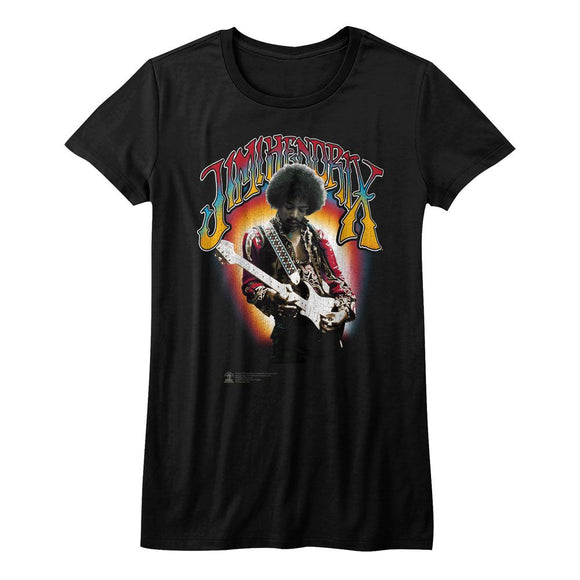Jimi Hendrix-Jimi Hendrix-Black Ladies S/S T-Shirt - Black