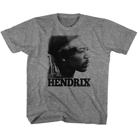 Jimi Hendrix-Vintage Face-Graphite Heather Youth S/S T-Shirt (7-8) - Graphite Heather