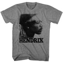 Jimi Hendrix-Vintage Face-Graphite Heather Adult S/S T-Shirt - Graphite Heather
