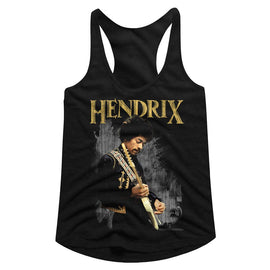 Jimi Hendrix-Hendirx-Black Ladies Slimfit Racerback-S - Black