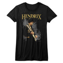 Jimi Hendrix-Hendirx-Black Ladies S/S T-Shirt - Black