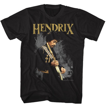 Jimi Hendrix-Hendirx-Black Adult S/S T-Shirt - Black
