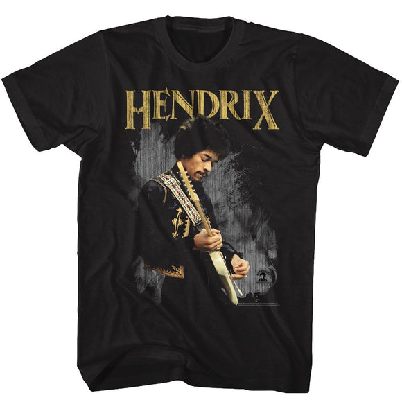 Jimi Hendrix-Hendirx-Black Adult S/S T-Shirt - Black