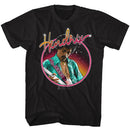 Jimi Hendrix-Neon-Black Adult S/S T-Shirt - Black