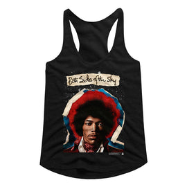 Jimi Hendrix-Both Sides-Black Ladies Slimfit Racerback-S - Black