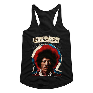Jimi Hendrix-Both Sides-Black Ladies Slimfit Racerback-S - Black