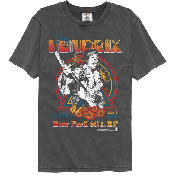 Jimi Hendrix-Jimi Hendrix New York 1970-Pepper Comfort Color Adult S/S T-Shirt - Pepper