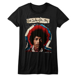 Jimi Hendrix-Both Sides-Black Ladies S/S T-Shirt - Black
