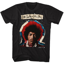 Jimi Hendrix-Both Sides-Black Adult S/S T-Shirt - Black