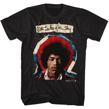 Jimi Hendrix-Both Sides-Black Adult S/S T-Shirt - Black