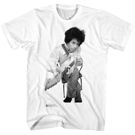 Jimi Hendrix-Jimi Hendrix-White Adult S/S T-Shirt - White