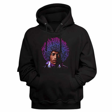 Jimi Hendrix Name Fro Black Adult Hooded Sweatshirt
