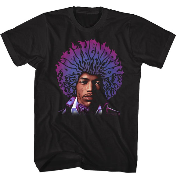 Jimi Hendrix-Name Fro-Black Adult S/S T-Shirt - Black