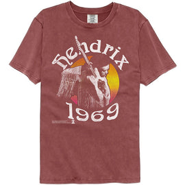 Jimi Hendrix-Jimi Hendrix Hendrix 69-Brick Adult S/S Comfort Color T-Shirt - Brick