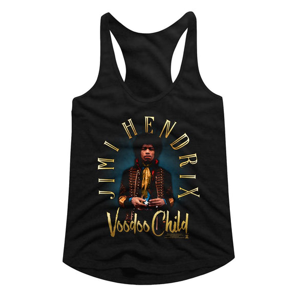 Jimi Hendrix-Newdoo Child-Black Ladies Slimfit Racerback-S - Black