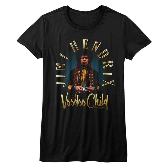 Jimi Hendrix-Newdoo Child-Black Ladies S/S T-Shirt - Black