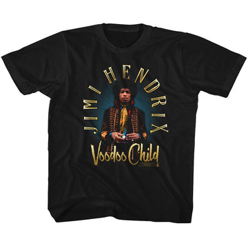 Jimi Hendrix-Newdoo Child-Black Youth S/S T-Shirt-Xs (5-6) - Black