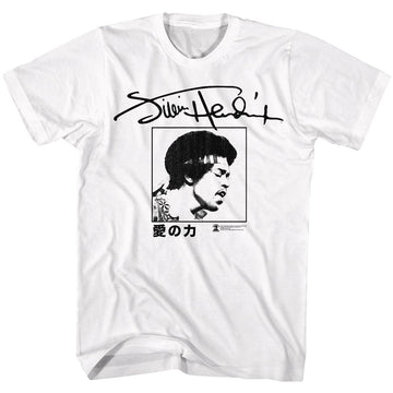 Jimi Hendrix-Power Of Love-White Adult S/S T-Shirt - White