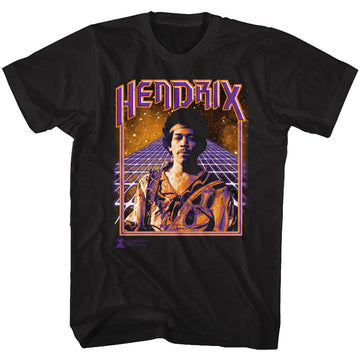 Jimi Hendrix-Spaceman Jimi-Black Adult S/S T-Shirt - Black
