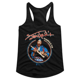 Jimi Hendrix-Hawaii 69-Black Ladies Slimfit Racerback-S - Black