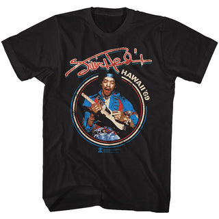 Jimi Hendrix Hawaii 69 Adult T-Shirts