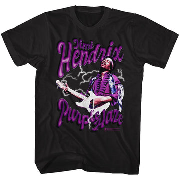 Jimi Hendrix-Hazy-Black Adult S/S T-Shirt - Black