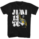 Jimi Hendrix-Peace Jimi-Black Adult S/S T-Shirt - Black