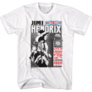Jimi Hendrix-Live In London-White Adult S/S T-Shirt - White