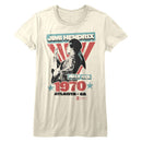 Jimi Hendrix-Atlanta-Vintage White Ladies S/S T-Shirt - Vintage White
