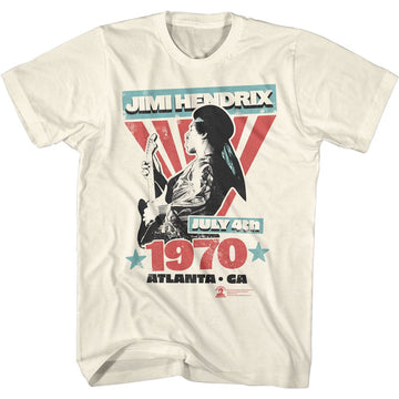 Jimi Hendrix-Atlanta-Natural Adult S/S T-Shirt - Natural