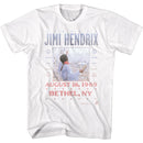 Jimi Hendrix-Woodstock-White Adult S/S T-Shirt - White